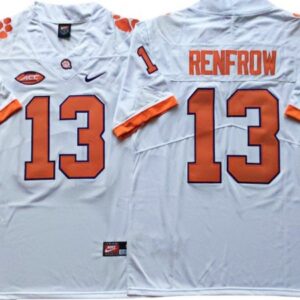 Clemson Tigers 13 Hunter Renfrow White Football Jersey