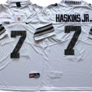 Ohio State Buckeyes 7 Dwayne Haskins Jr White Shadow Football Jersey