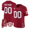 Custom Alabama Crimson Tide Jersey Name Number Throwback Map Stitched Crimson