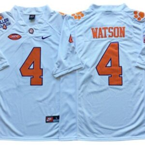 Clemson Tigers 4 Deshaun Watson White Football Jersey