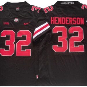 Ohio State Buckeyes 32 Treveyon Henderson Black College Jersey
