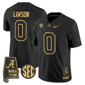Deontae Lawson Jersey 0 Alabama Crimson Tide 2025 Vapor Stitched Black Gold