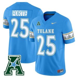 Matt Forte Jersey 25 Tulane Green Wave 2025 City Edition Stitched Blue