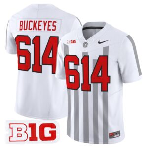 Buckeyes Jersey 614 Ohio State Buckeyes Throwback Limited Stitched White