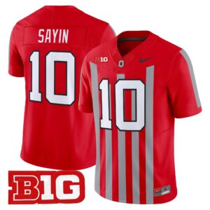 Julian Sayin Jersey 10 Ohio State Buckeyes Throwback Limited Stitched Red