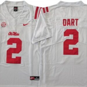 Ole Miss Rebels 2 Jaxson Dart White Football Jersey
