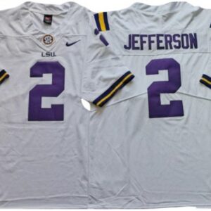Lsu Tigers 2 Justin Jefferson White Football Jersey