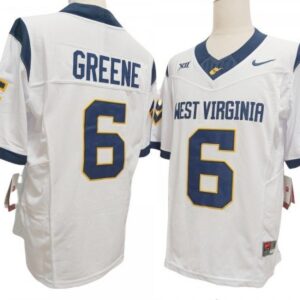 West Virginia Mountaineers 6 Garrett Greene White Vapor Fuse Limited Jersey