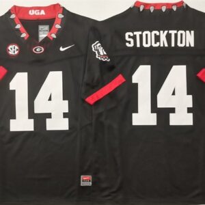 Georgia Bulldogs 14 Gunner Stockton Black 2025 Fuse Stitched Jersey