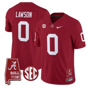 Deontae Lawson Jersey 0 Alabama Crimson Tide Throwback Map Stitched Crimson