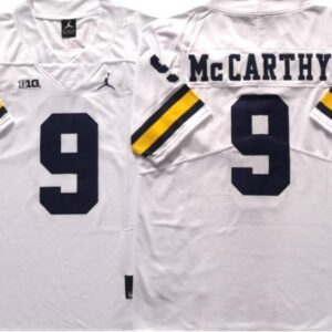 Michigan Wolverines 9 Jj Mccarthy White Football Jersey