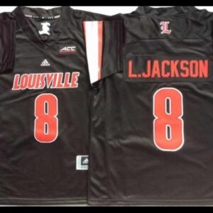 Louisville Cardinals 8 Lamar Jackson Black Football Jersey