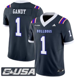 Devin Gandy Jersey 1 Louisiana Tech Bulldogs 2025 Limited Stitched Navy