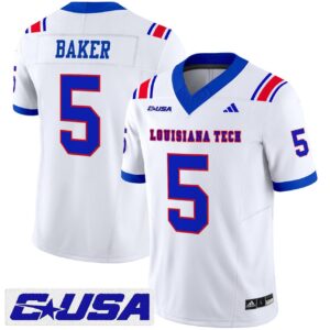 Blake Baker Jersey 5 Louisiana Tech Bulldogs 2025 Vapor Limited Stitched White