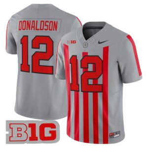 Cj Donaldson Jersey 12 Ohio State Buckeyes Throwback Limited Stitched Gray