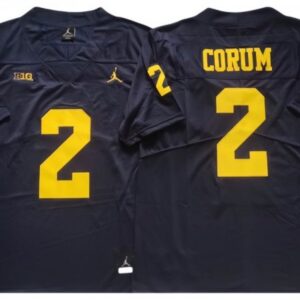 Michigan Wolverines 2 Blake Corum Navy College Jersey