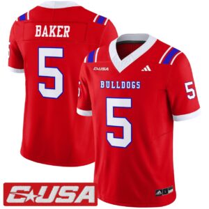 Blake Baker Jersey 5 Louisiana Tech Bulldogs 2025 Vapor Limited Stitched Red