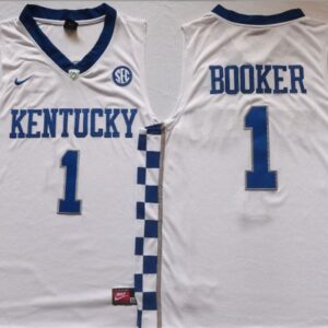 Kentucky Wildcats 1 Devin Booker White Basketball Jersey