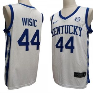 Kentucky Wildcats 44 Zvonimir Ivisic White Basketball Jersey