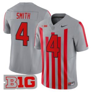 Jeremiah Smith Jersey 4 Ohio State Buckeyes Throwback Limited Stitched Gray