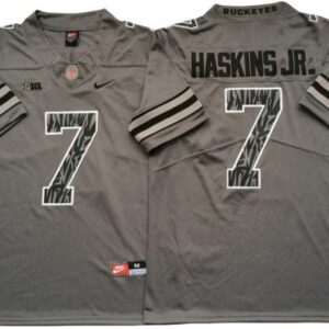 Ohio State Buckeyes 7 Dwayne Haskins Jr Gray Shadow Jersey - Custom