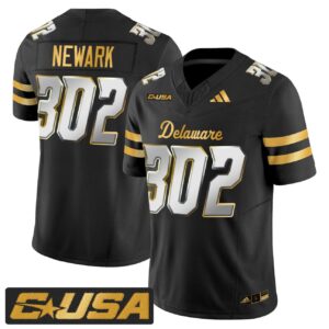 Newark Jersey 302 Delaware Blue Hens 2025 Gold Vapor Stitched Black Limited