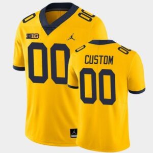 Custom Michigan Wolverines Yellow Football Jersey