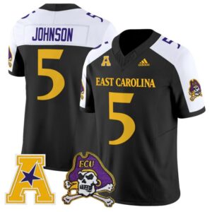 Chris Johnson Jersey 5 East Carolina Pirates 2025 Limited Stitched Black Alter