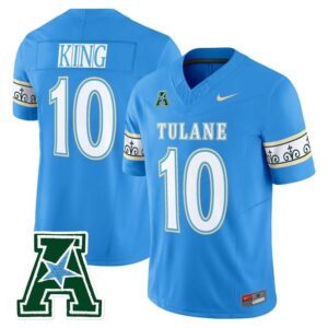 Shaun King Jersey 10 Tulane Green Wave 2025 City Edition Stitched Blue