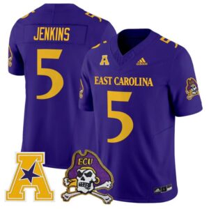 Parker Jenkins Jersey 5 East Carolina Pirates 2025 Limited Stitched Purple