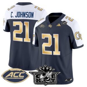 Calvin Johnson Jersey 21 Outkast Georgia Tech Yellow Jackets 2025 Navy Alter