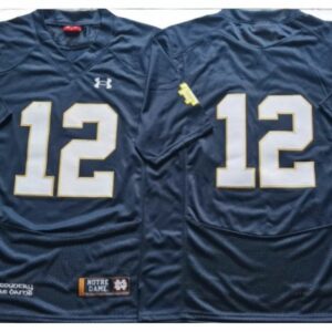 Notre Dame Fighting Irish 12 Navy College Football Jersey