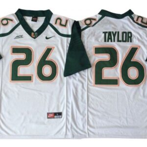 Miami Hurricanes 26 Sean Taylor White Football Jersey