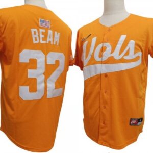 Tennessee Volunteers 32 Drew Beam Orange Baseball Jersey