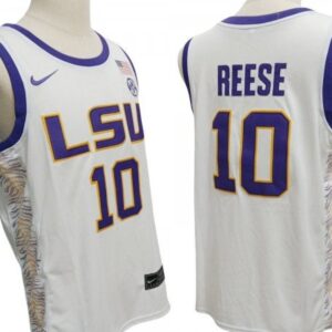 Lsu Tigers 10 Angel Reese White Basketball Jersey