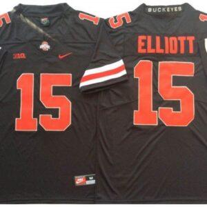 Ohio State Buckeyes 15 Ezekiel Elliott Black Football Jersey