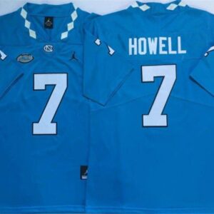 North Carolina Tar Heels 7 Sam Howell Light Blue Football Jersey