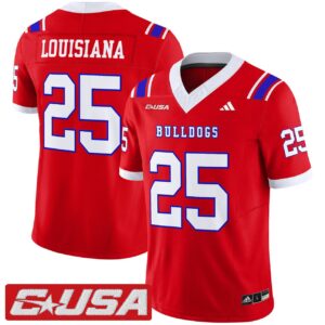 Louisiana Jersey 25 Louisiana Tech Bulldogs 2025 Vapor Limited Stitched Red
