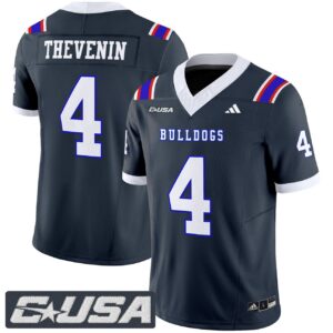 Clay Thevenin Jersey 4 Louisiana Tech Bulldogs 2025 Limited Stitched Navy