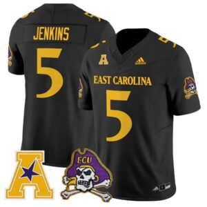 Parker Jenkins Jersey 5 East Carolina Pirates 2025 Limited Stitched Black