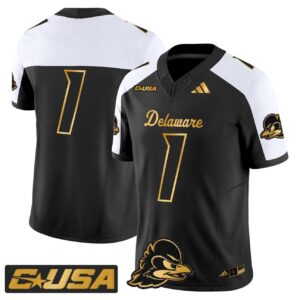 Team Jersey 1 Delaware Blue Hens 2025 Gold Vapor Limited Stitched Alternate