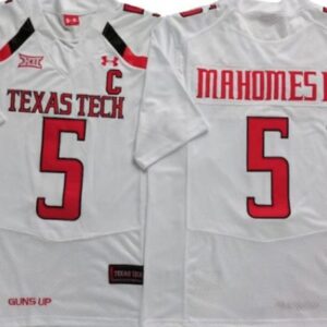 Texas Tech Red Raiders 5 Patrick Mahomes White Football Jersey