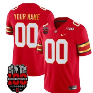 Custom Ohio State Buckeyes Jersey Name and Number College Football Stitched Gold Trim Scarlet