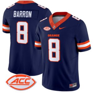 Justin Barron Jersey #8 Syracuse Orange Vapor Limited College Football Navy