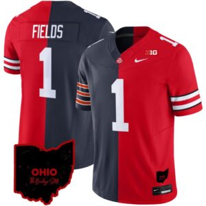 Justin Fields Jersey Bears #1 Ohio State Buckeyes Split Vapor Football Stitched