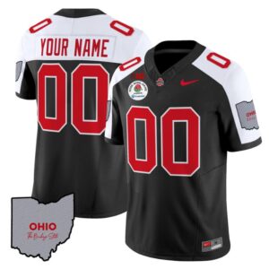 Custom Ohio State Buckeyes Jersey Rose Bowl Vapor Football V3 Black Alternate