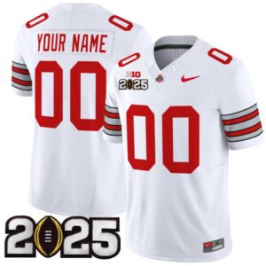Custom Ohio State Buckeyes Jersey 'Heritage Stripe' 2025 CFP Final White