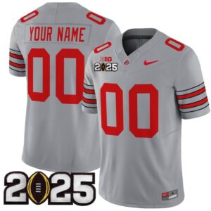 Custom Ohio State Buckeyes Jersey 'Heritage Stripe' 2025 CFP Final Gray