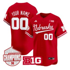 Custom Nebraska Huskers Jersey Back 2 Back Champions Patch Vapor Premier Limited Stitched Scarlet