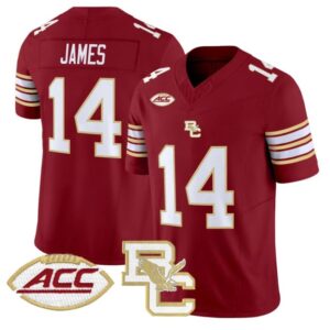 Grayson James Jersey #14 Boston College Eagles 2025 Vapor Stitched Maroon